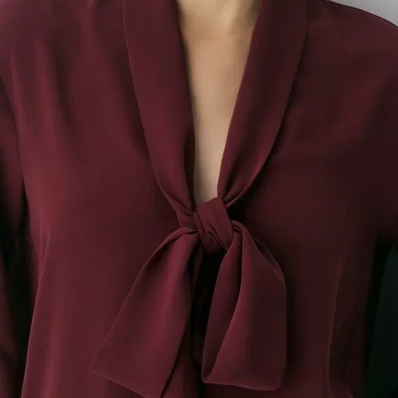 RW&CO. TIE-NECK CHIFFON BLOUSE fits(M/S) - Picture 3 of 14